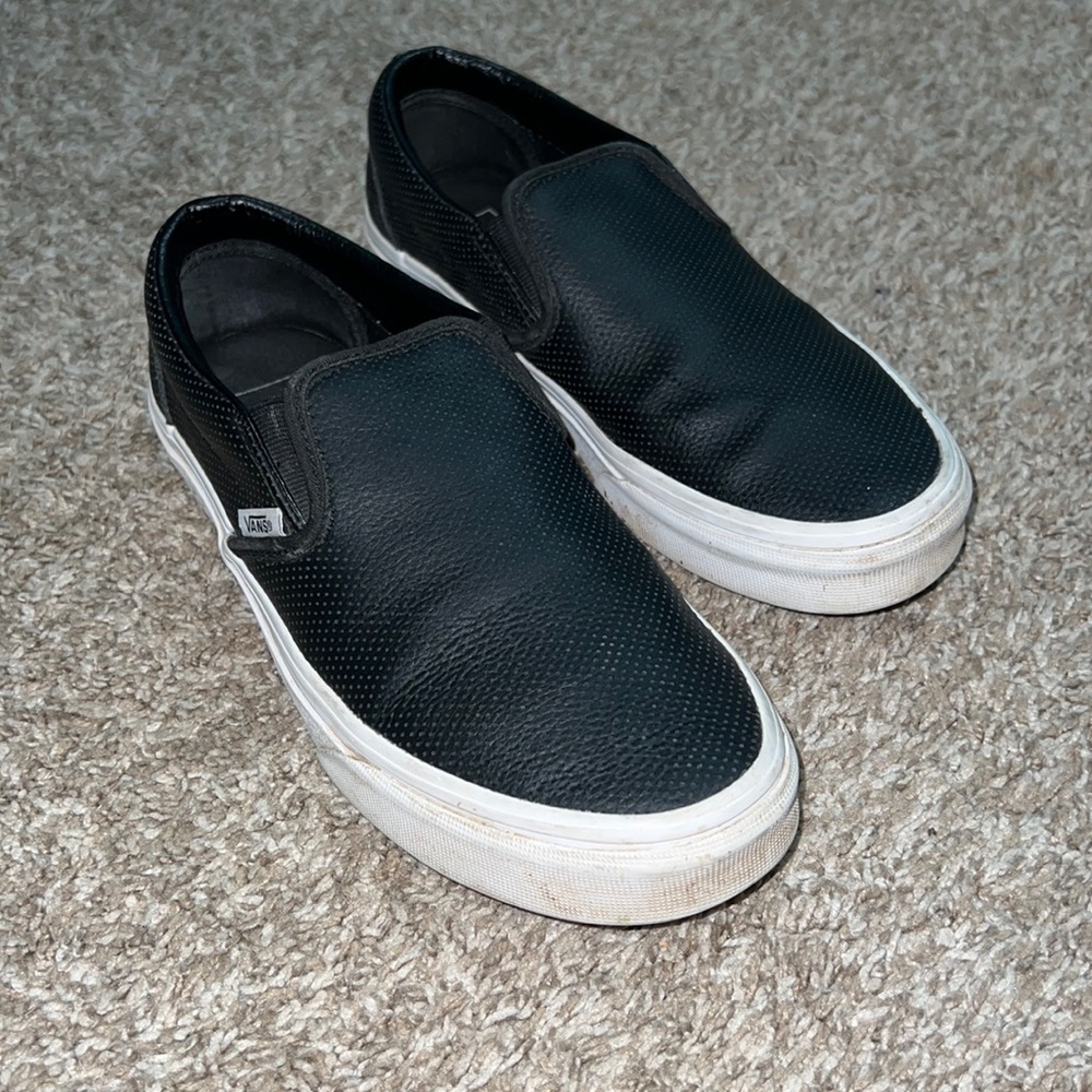 Black leather vans